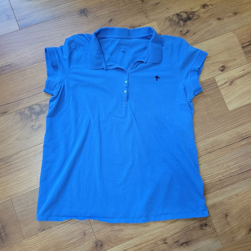 Motherhood Maternity Blue Polo Shirt Size XL